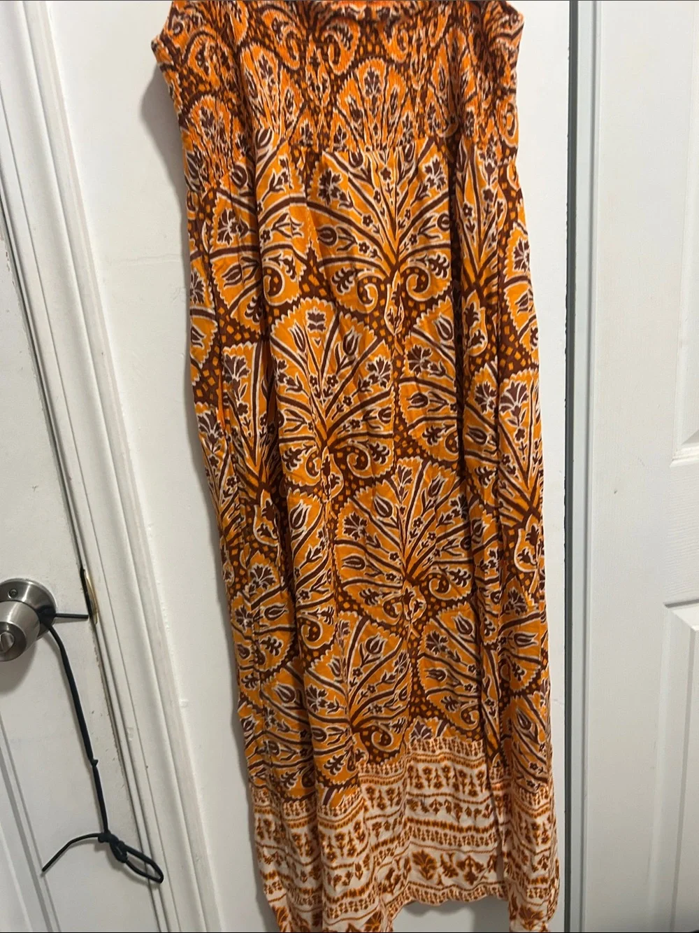 Knox Rose Orange and Brown Printed Maxi Skirt